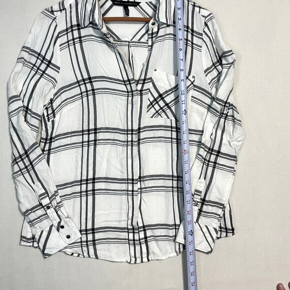 White House White‎ & Black Market Plaid Button-Down Shirt Blouse Tunic - Size 10 - Picture 5 of 7